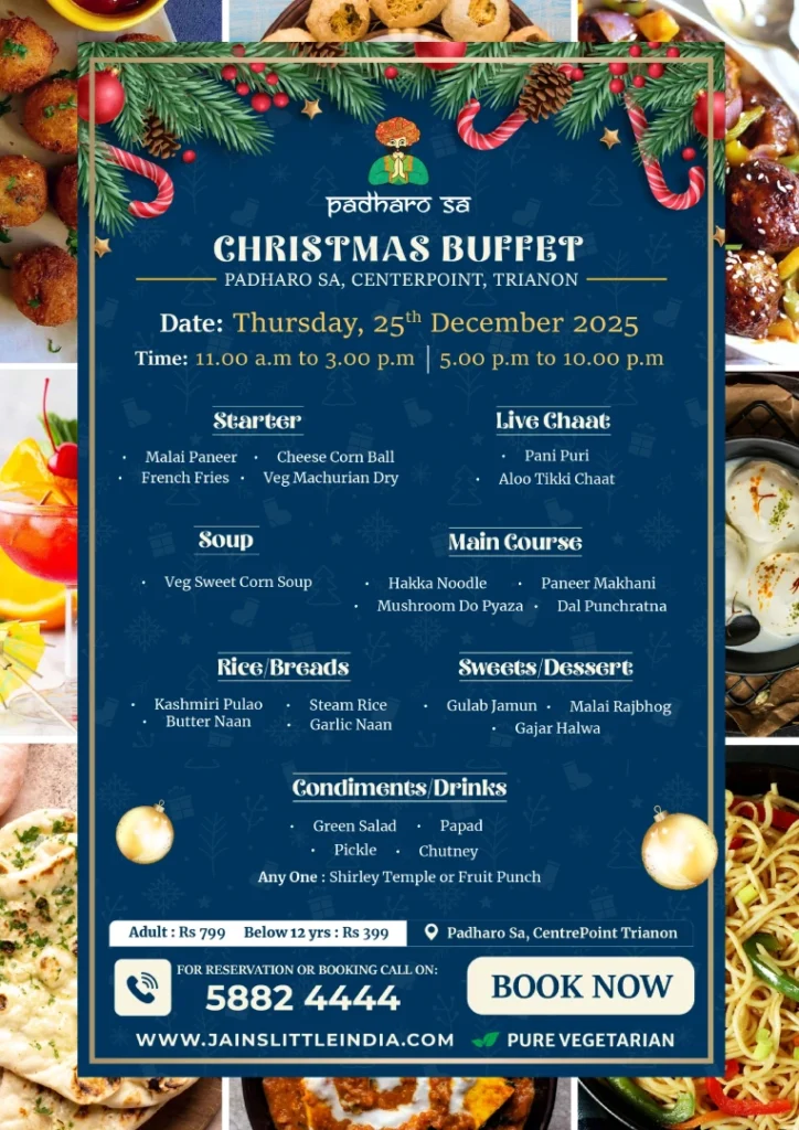 buffet menu 25dec padharo sa by jains littleindia